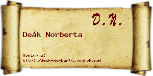 Deák Norberta névjegykártya
